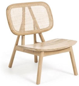 Kave Home Nadra Teak Design Fauteuil Met Rotan