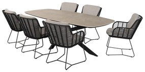 4 Seasons Fabrice tuinset 7-delig - Prado tuintafel 240x105x75 cm