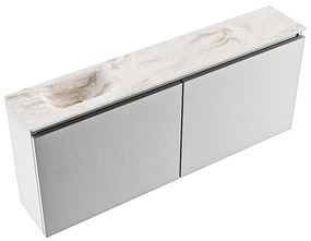 Mondiaz Ture DLux toiletmeubel 120cm plata met wastafel frappe links met kraangat