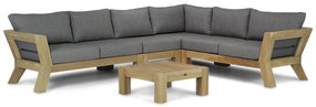 Hoek loungeset 6 personen Teak Old teak greywash  Santika Furniture Santika Cantik