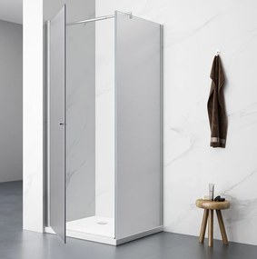 Aqualine Pilot melkglas douchecabine 70x70cm vierkant met chromen profielen