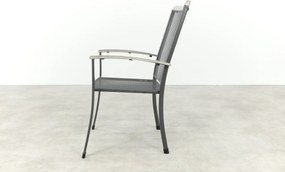 Balero strekmetaal stapelbare tuinstoel - Antraciet