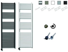 Sanicare Elektrische Design Radiator - 172 x 45 cm - 920 Watt - thermostaat chroom linksonder - zilver grijs HRLEC 451720/Z