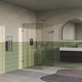Brauer Void profielloze douchecabine 100x140cm RVS geborsteld PVD