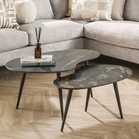 Salontafelset Keramiek Niervormig - 91 X 55cm.