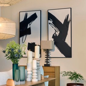 Sculptuurlamp van metaal en linnen, Odyha
