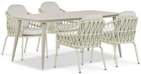 Tuinset 4 personen 180 cm Aluminium/rope Taupe Coco Barcelona/Vienna
