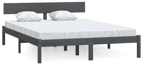 vidaXL Bedframe massief grenenhout grijs 140x200 cm