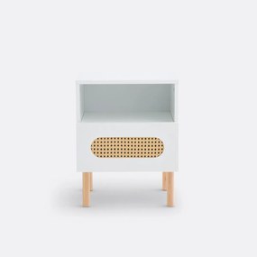 Nachtkastje met 1 lade in riet, Pacome