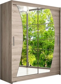 Kledingkast Closico 110, Truffel eiken, 200x150x58cm, 127 kg, Kledingkast deuren: Schuivend, Aantal planken: 5, Aantal planken: 5