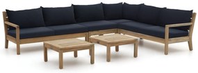 Hoek loungeset ROUGH  | 6 personen | Loungeset Old Teak Greywash | Hoekbank Teakhout | 305x230cm | Kees Smit Tuinmeubelen