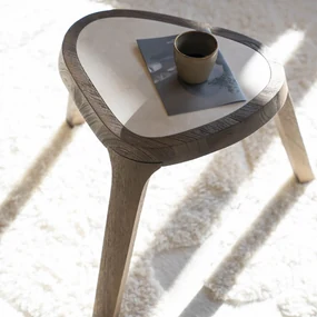 Eleonora Fred Bijzettafel Hout Met Marmer - 45 X 38cm.