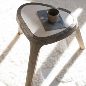 Eleonora Fred Bijzettafel Hout Met Marmer - 45 X 38cm.
