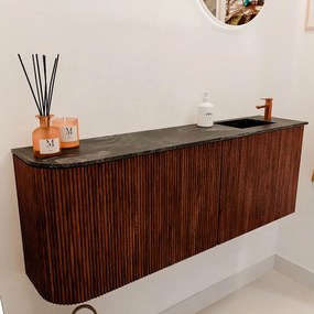 Mondiaz Joya DLux 110cm toiletmeubel ronding links ruby met wastafel faye rechts 1 kraangat lava