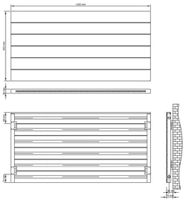 Eastbrook Berkeley radiator 120x60cm aluminium 820W grijs mat