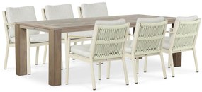 Tuinset 6 personen 240 cm Aluminium/rope Taupe Coco Sevilla/Brighton