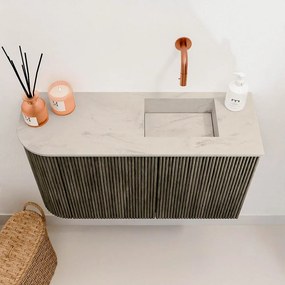 Mondiaz Joya DLux 70cm toiletmeubel ronding links shadow met wastafel faye rechts zonder kraangat opalo