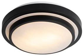 Moderne plafondlamp zwart met wit 35 cm IP44 - Walden