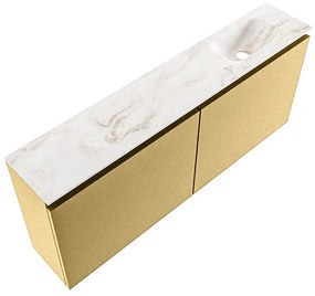 Mondiaz Ture DLux toiletmeubel 120cm oro met wastafel frappe rechts zonder kraangat