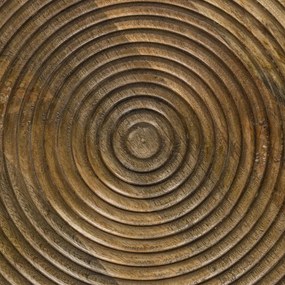Ronde Salontafel Hout Met Ribbels - 60 X 60cm.