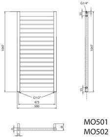 Sapho Mateo radiator antraciet 50x105cm 508W