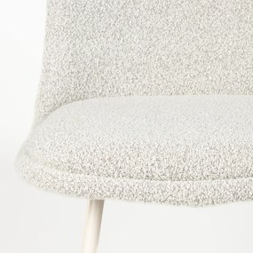 Moderne Eetkamerstoel Boucle Creme