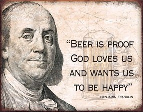 Metalen bord Ben Franklin - Beer