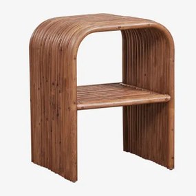 Rechthoekige Rotan Bijzettafel (35x40 Cm) Nolay Bruin – Donker Hout - Sklum