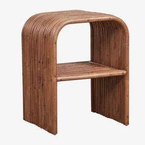 Rechthoekige Rotan Bijzettafel (35x40 Cm) Nolay Bruin – Donker Hout - Sklum