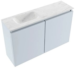 Mondiaz Ture DLux toiletmeubel 80cm clay met wastafel opalo links zonder kraangat