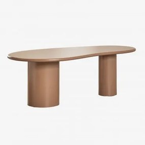 Eettafel Ovaal In Mdf (220x115 Cm) Billie Licht Kameelbruin - Sklum