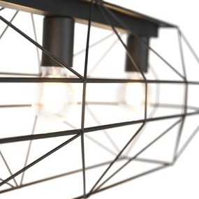 Industriële hanglamp zwart 3-lichts - Carcass Design, Modern Minimalistisch E27 Draadlamp Scandinavisch Binnenverlichting Lamp