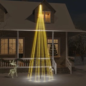 vidaXL Vlaggenmast kerstboom 732 LED's warmwit 500 cm