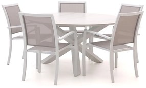 Diningset Bellagio  | 5 personen sintered stone | Tuinset stapelbaar | 6-delig | Kees Smit Tuinmeubelen