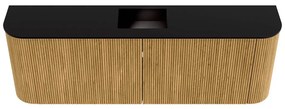 Mondiaz Joya 125cm toiletmeubel ronding links/rechts oak met wastafel faye midden 1 kraangat urban