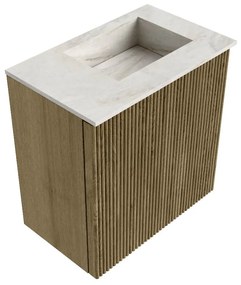 Mondiaz Joya DLux 40cm toiletmeubel dusk met wastafel faye rechts zonder kraangat ostra
