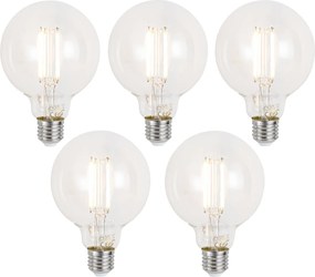 Set van 5 Smart E27 dimbare LED lampen G95 helder 7W 806 lm 2700-6500K Zigbee