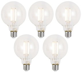 Set van 5 Smart E27 dimbare LED lampen G95 helder 7W 806 lm 2700-6500K