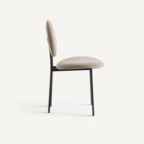 Medaillonstoel van staal en fluweel Rossy