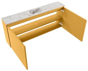 Mondiaz Ture DLux toiletmeubel 120cm ocher met wastafel glace midden zonder kraangat