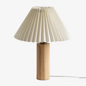 Gaines rubberen houten tafellamp Bruin – natuurlijk hout - Sklum