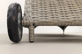 Wicker ligbed met wielen - Buffalo - white grey