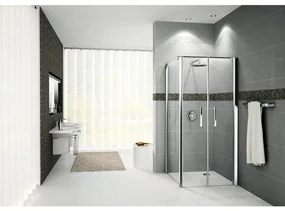 Novellini Giada klapdeur 2B 84/90x195cm wit profiel en helder glas GIADN2B841A