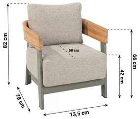 Tuinstoel Aluminium/teak Groen 4 Seasons Outdoor Varenna