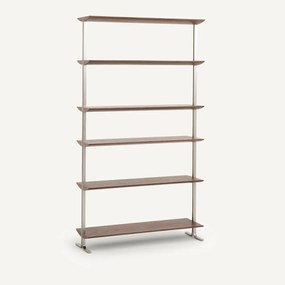 Boekenrek notenhout gefineerd L100 cm, Livel