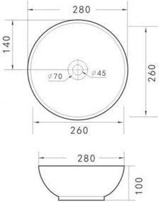 Mueller Sas waskom 28x26x10cm keramiek wit