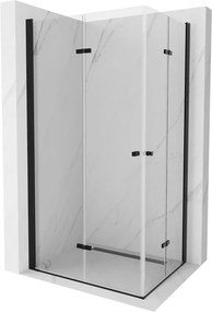 Mexen Lima Dubbele opvouwbare douchecabine 80 x 70 cm, transparant, zwart - 856-080-070-70-00-02