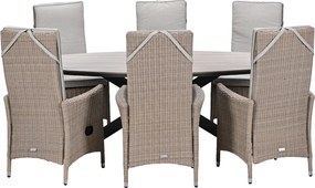 Garden Impressions Collin tuinset 7-delig - Tulli tuintafel 220x115xH75 cm - light teak vironwood