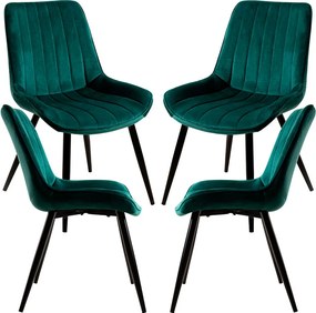 Set 4 Lene Fluwelen Stoelen