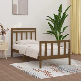 vidaXL Bedframe massief grenenhout honingbruin 100x200 cm
